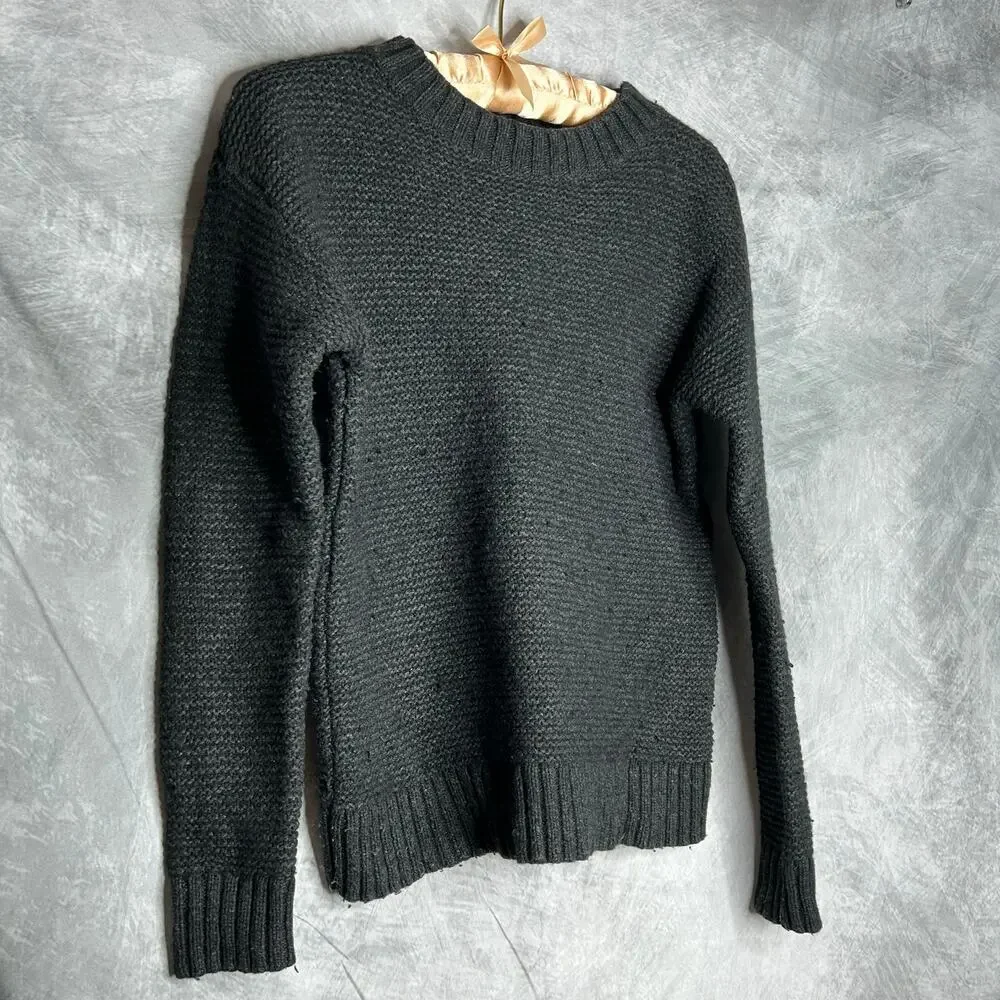 Pendleton Sweater Women Large Tight Knit Thick Heavy Black Winter Minimalist